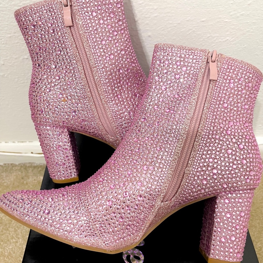 Pink Rhinestone Boots - Picture 2 of 6